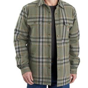 TAKE 50% OFF | Carhartt Men's Relaxed Fit Flannel Sherpa-Lined Shirt Jac
